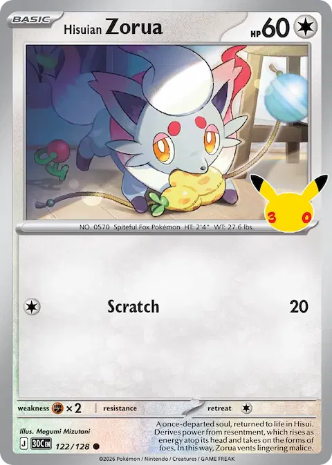 Hisuian Zorua, 30th Celebration 122/128