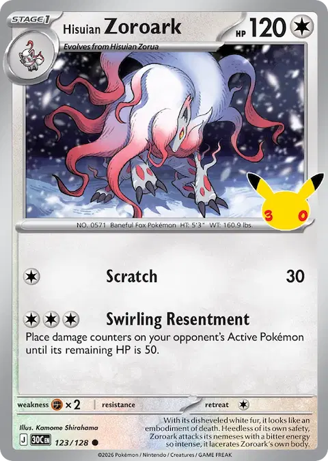 Hisuian Zoroark, 30th Celebration 123/128