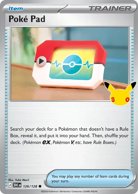 Poké Pad, 30th Celebration 126/128