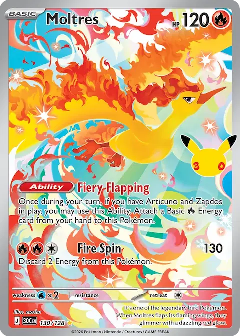 Moltres, 30th Celebration 130/128