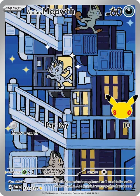 Alolan Meowth, 30th Celebration 139/128