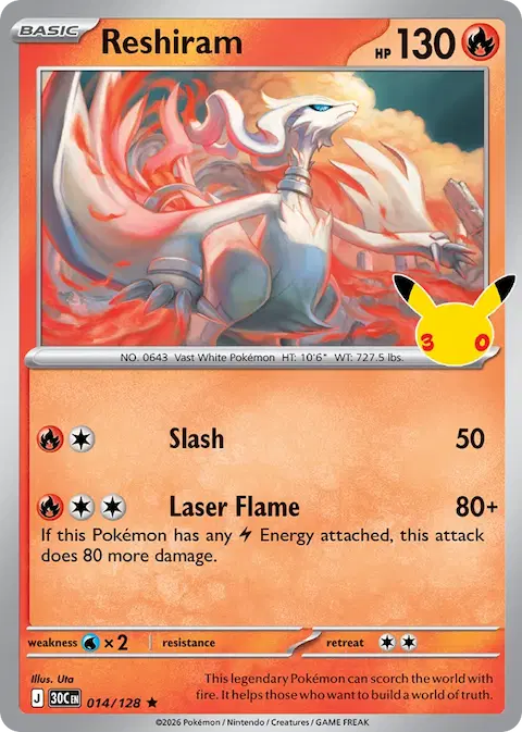 Reshiram, 30th Celebration 014/128
