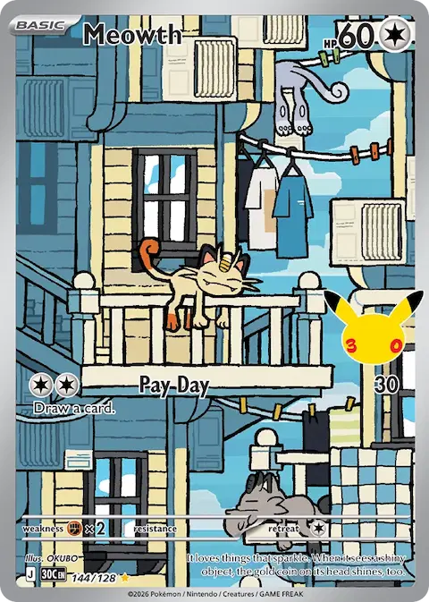 Meowth, 30th Celebration 144/128