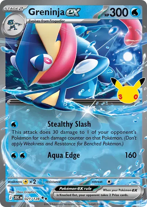 Greninja ex, 30th Celebration 021/128