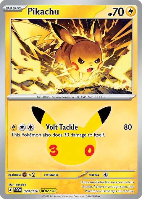 Pikachu, 30th Celebration 024/128