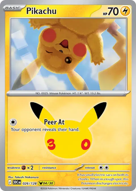 Pikachu, 30th Celebration 026/128