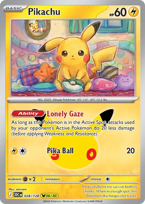 Pikachu, 30th Celebration 028/128