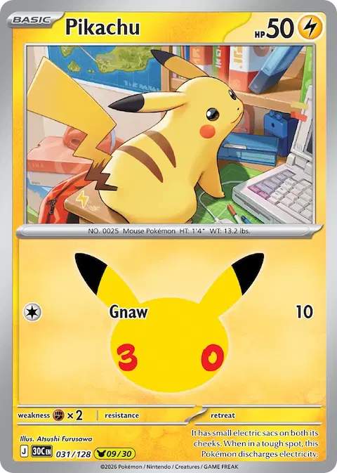Pikachu, 30th Celebration 031/128