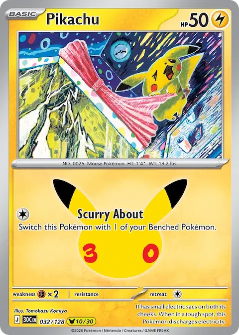 Pikachu, 30th Celebration 032/128