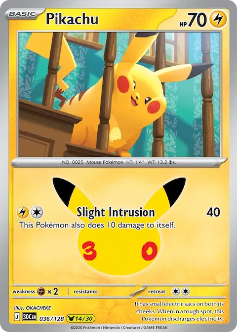 Pikachu, 30th Celebration 036/128