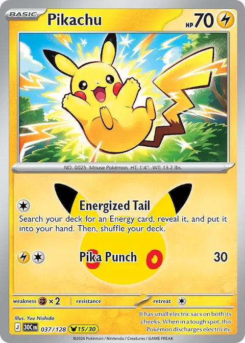 Pikachu, 30th Celebration 037/128