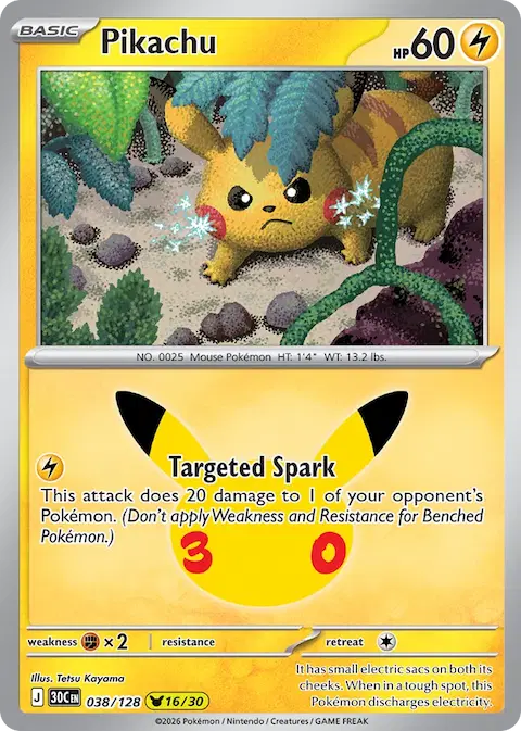 Pikachu, 30th Celebration 038/128