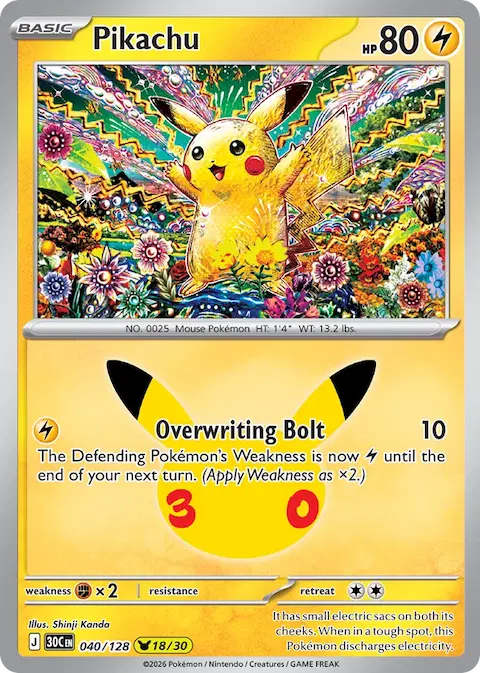 Pikachu, 30th Celebration 040/128