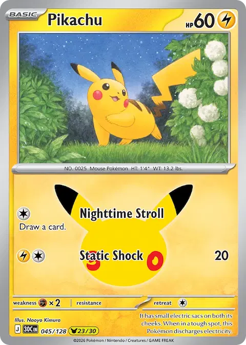 Pikachu, 30th Celebration 045/128