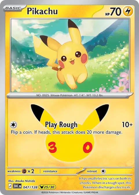 Pikachu, 30th Celebration 047/128