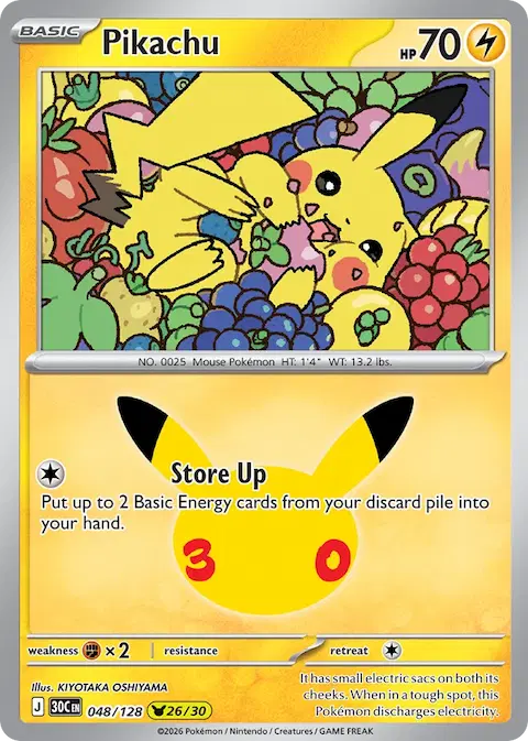 Pikachu, 30th Celebration 048/128