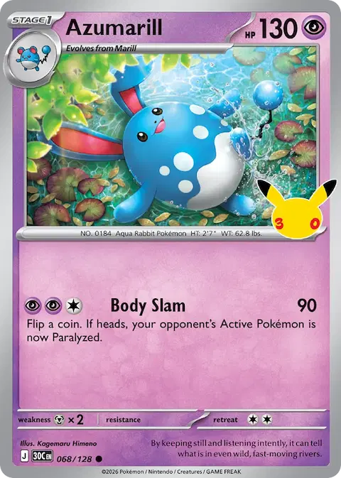 Azumarill, 30th Celebration 068/128