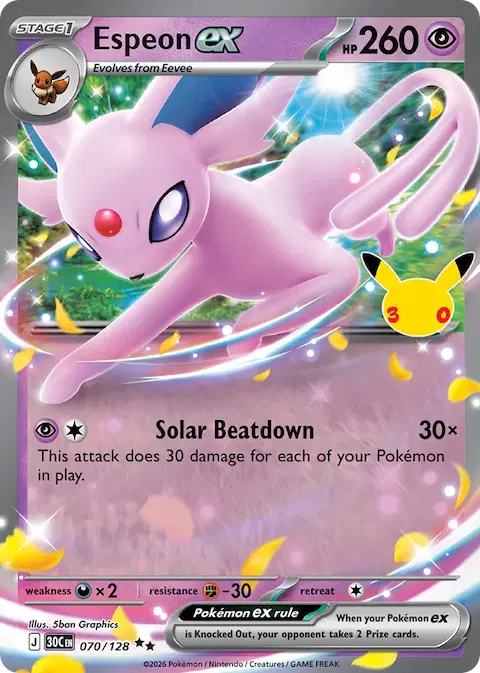 Espeon ex, 30th Celebration 070/128