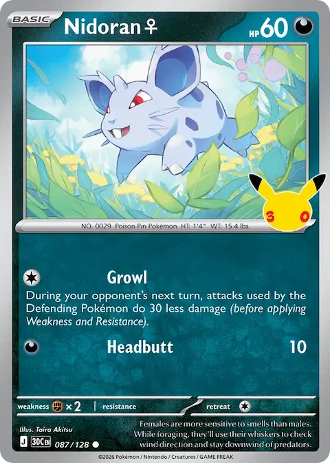 Nidoran♀, 30th Celebration 087/128
