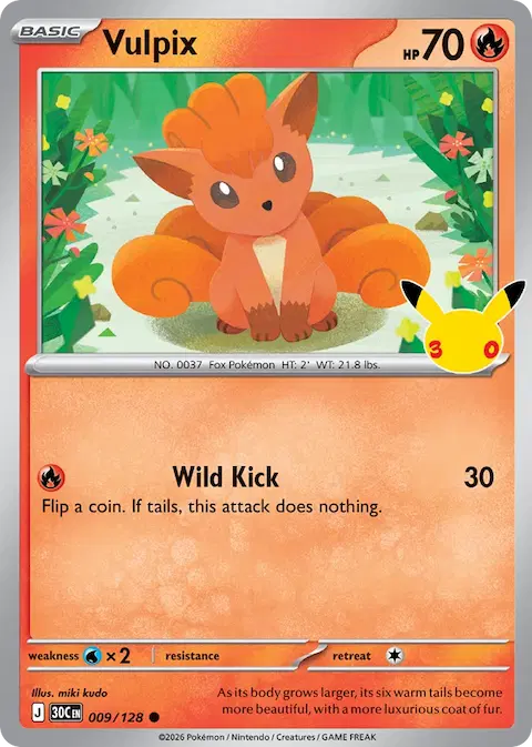 Vulpix, 30th Celebration 009/128
