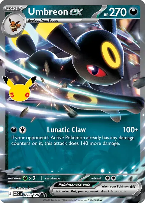 Umbreon ex, 30th Celebration 092/128