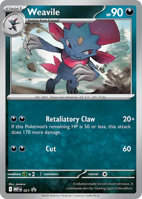 Weavile, MEP Black Star Promos 021/000