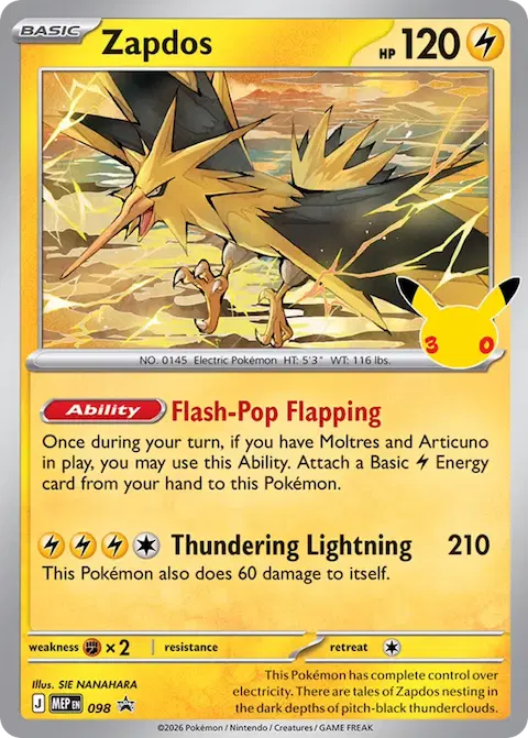 Zapdos, MEP Black Star Promos 098/000