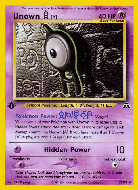 Unown [A], Neo Discovery 33/75