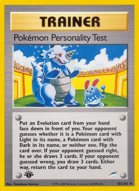 Pokémon Personality Test, Neo Destiny 102/105