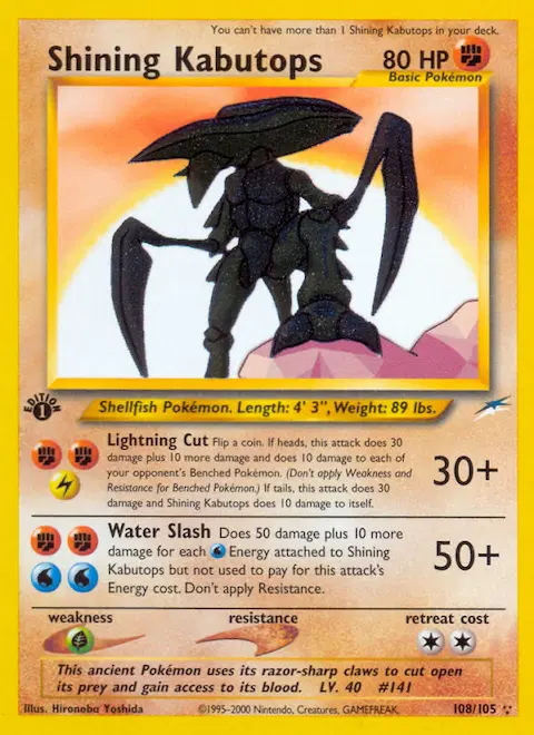 Shining Kabutops, Neo Destiny 108/105