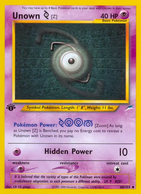 Unown [Z], Neo Destiny 60/105
