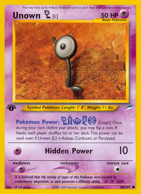 Unown [L], Neo Destiny 86/105