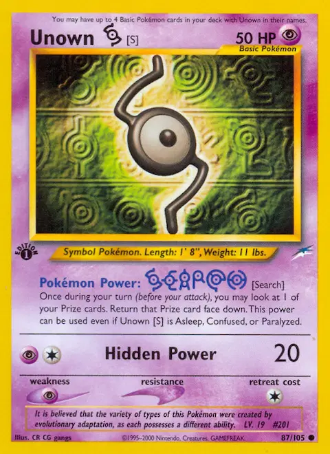 Unown [S], Neo Destiny 87/105