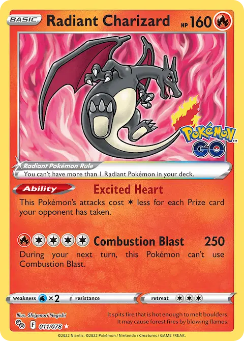 Radiant Charizard, Pokémon GO 011/078