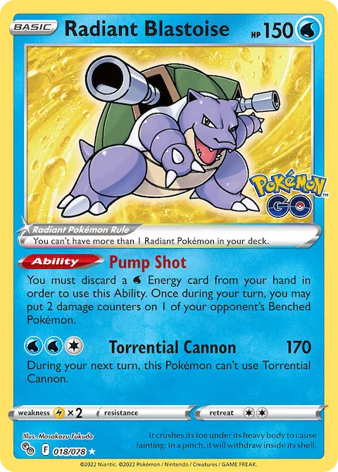 Radiant Blastoise, Pokémon GO 018/078