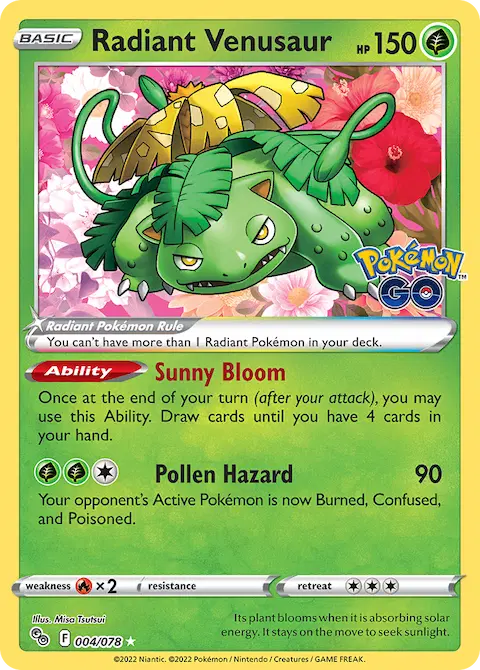 Radiant Venusaur, Pokémon GO 004/078