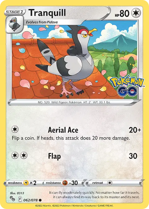 Tranquill, Pokémon GO 062/078