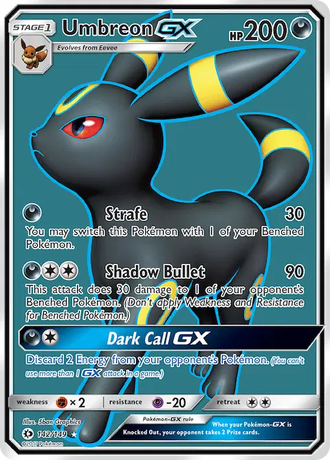 Umbreon GX, Sun & Moon 142/149