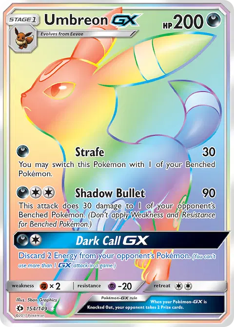 Umbreon GX, Sun & Moon 154/149
