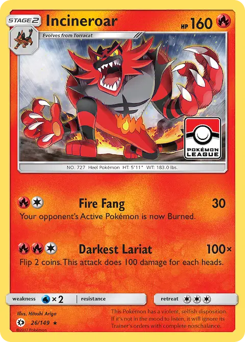 Incineroar, Sun & Moon 26/149