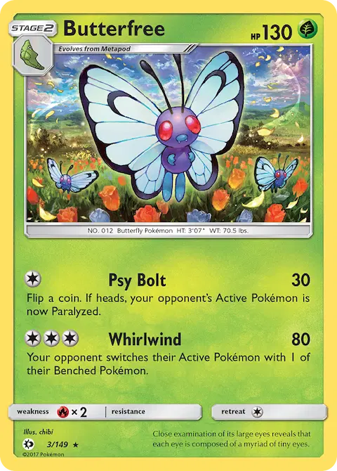 Butterfree, Sun & Moon 3/149