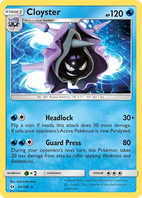Cloyster, Sun & Moon 34/149