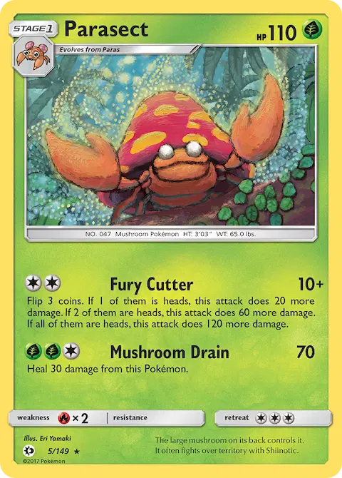 Parasect, Sun & Moon 5/149