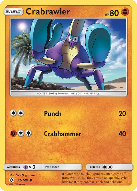 Crabrawler, Sun & Moon 72/149