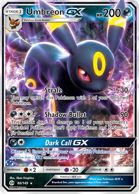 Umbreon GX, Sun & Moon 80/149