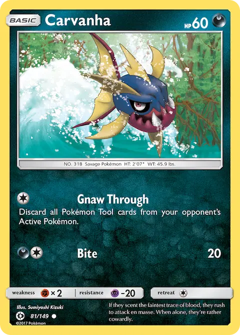 Carvanha, Sun & Moon 81/149