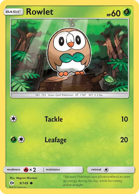 Rowlet, Sun & Moon 9/149