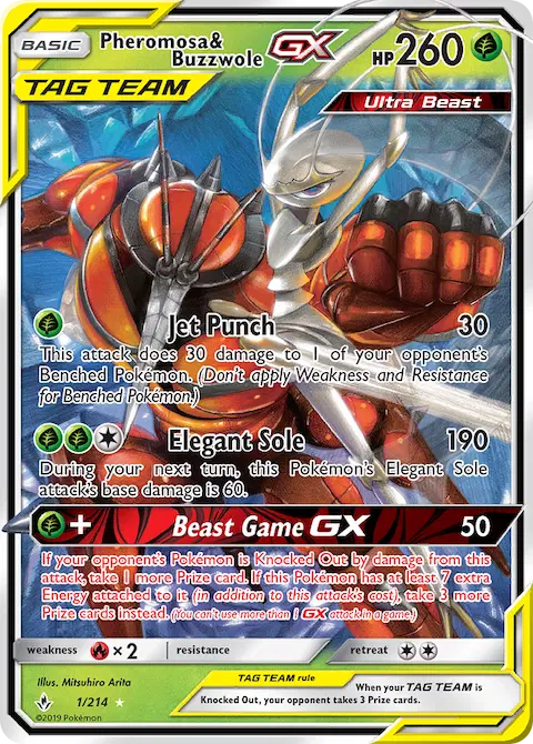 Pheromosa & Buzzwole GX, Unbroken Bonds 1/214