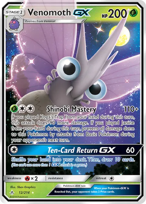 Venomoth GX, Unbroken Bonds 12/214