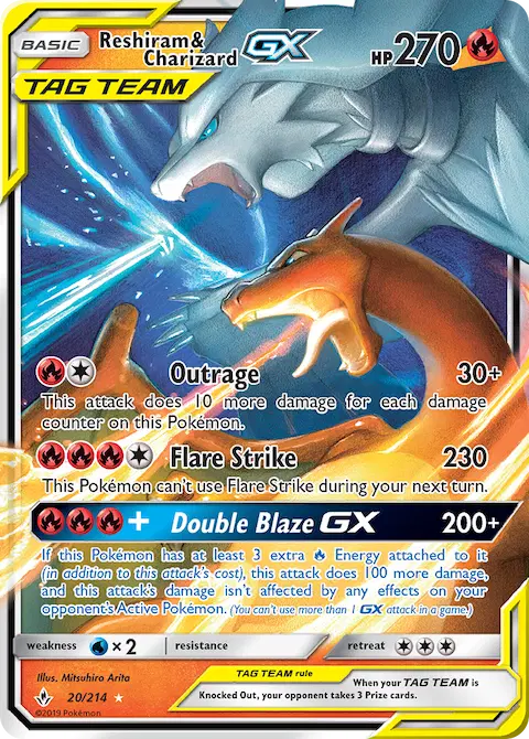 Reshiram & Charizard GX, Unbroken Bonds 20/214